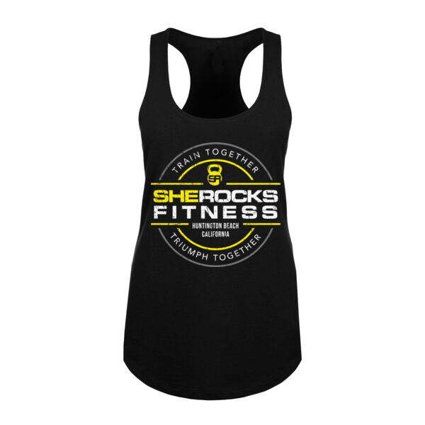 SHE ROCKS - TRIUMPH TOGETHER - WOMEN'S FITTED TANK TOP - BLACK - $WD8F4B$ Thumbnail