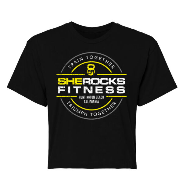 SHE ROCKS - TRIUMPH TOGETHER - WOMEN'S CROPPED T-SHIRT - BLACK - $3RB6AF$ Thumbnail