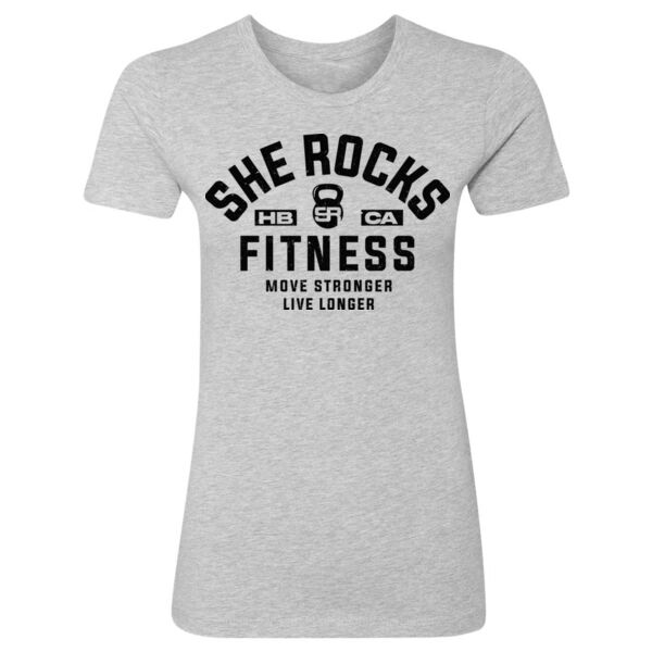 SHE ROCKS - MOVE STRONGER LIVE LONGER - WOMEN'S FITTED T-SHIRT - LIGHT GRAY HEATHER - 5Z71WV Thumbnail