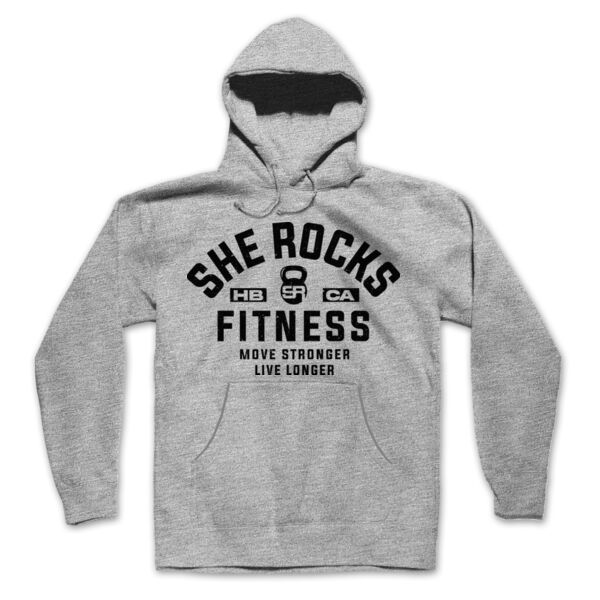 SHE ROCKS - MOVE STRONGER LIVE LONGER - UNISEX (OVERSIZED) HOODIE - LIGHT GRAY HEATHER - $EYKCTH$ Thumbnail