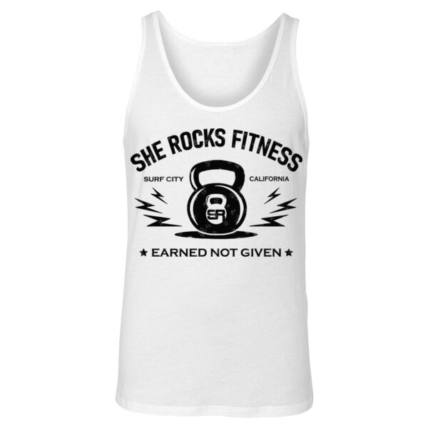 SHE ROCKS - EARNED NOT GIVEN - UNISEX (OVERSIZED) TANK TOP - WHITE - BXW5VS Thumbnail